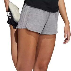 NWT Adidas Aeroready Pacer Running 3-Stripes MidRise 3" Inseam Short Hth Gray XL